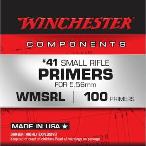 Winchester Small Rifle 5.56mm NATO-Spec Military Primers #41 Box of 1000 (10 Trays of 100)