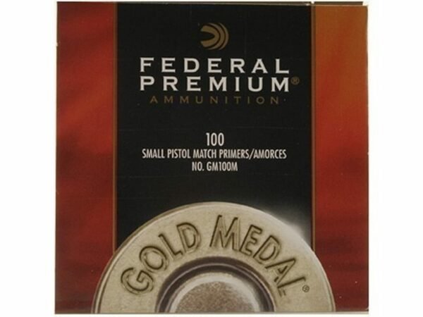 Federal Premium Gold Medal Small Pistol Match Primers #100M Box of 1000 (10 Trays of 100)