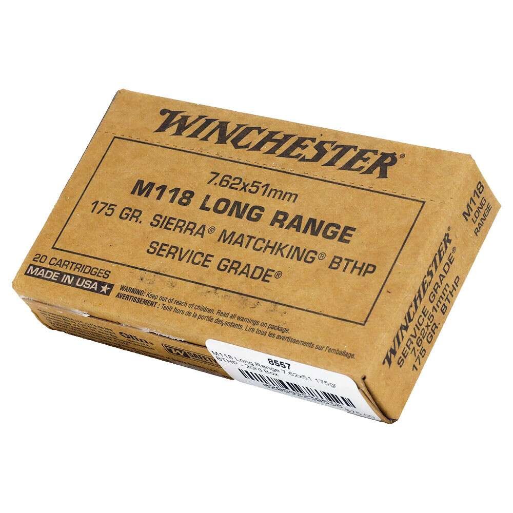 WINCHESTER M118 LONG RANGE 7.62X51 175GR BTHP – 20RD BOX - Diskrete ...