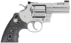 Colt Python Combat Elite .357 Magnum 3" Stainless, Unfluted Cylinder, G10 Grips, Front Night Sight - 6 Rounds, 3" Barrel, Stainless/Silver