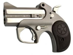 Bond Arms Rowdy 410/45 Long Colt Derringer - 2 Rounds, 3" Barrel, Rubber Grips, Stainless/Silver