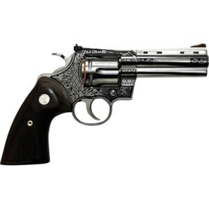 Colt Python "Filigree Frame and Barrel" Handgun .357 4.25" Wood Grips - 6 Rounds, 4.25" Barrel, Wood Grips, Stainless/Silver