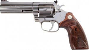 Colt King Cobra Target 357 Magnum / 38 Special Revolver - 6 Rounds, 4.25" Barrel, Wood Grips, Stainless/Silver, 3-Dot Sights