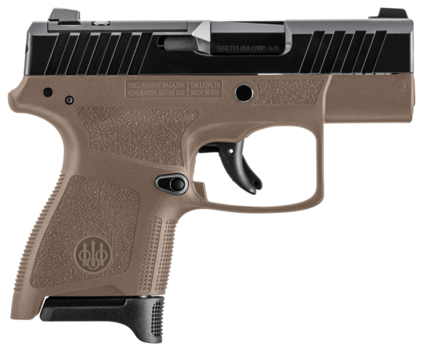 Beretta, APX A1 Carry, 9mm, 3.3" Barrel, Sub Compact, Polymer Frame, Fixed Sights, Passive Safety, 2 Magazines, Optic Ready, 8 Rds