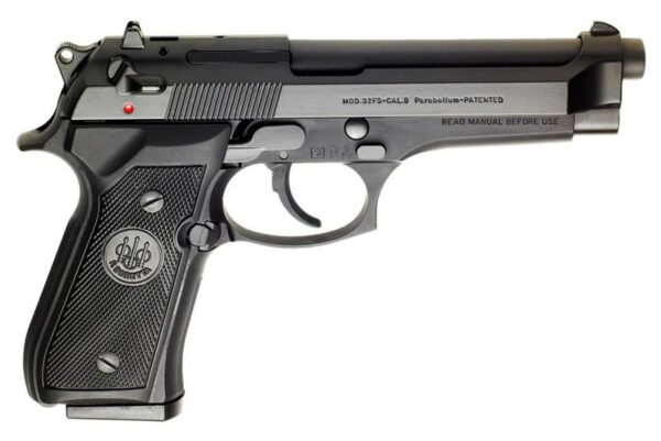 Beretta 92FS 9mm, 4.9" Barrel, Black, 3-Dot Sights, 15rd