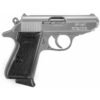 Walther PPK/S 380 ACP, 3.3" Barrel, Stainless Steel, Black Grip, 7rd