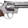 Colt Python .357 Magnum 6" Stainless 6 Shot Revolver, Walnut Grips - 6 Rounds, 6" Barrel, Wood Grips, Stainless/Silver