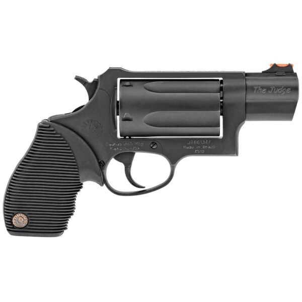 Taurus Judge Public Defender 410/45 Long Colt Revolver - 5 Rounds, 2.5" Barrel, Polymer Grips, Blue/Black, Night Sights